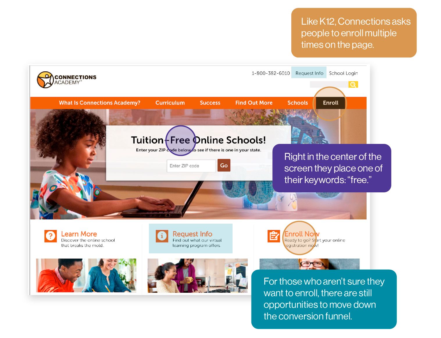 Image from Connections Academy website emphasizing the prominent use of the word 