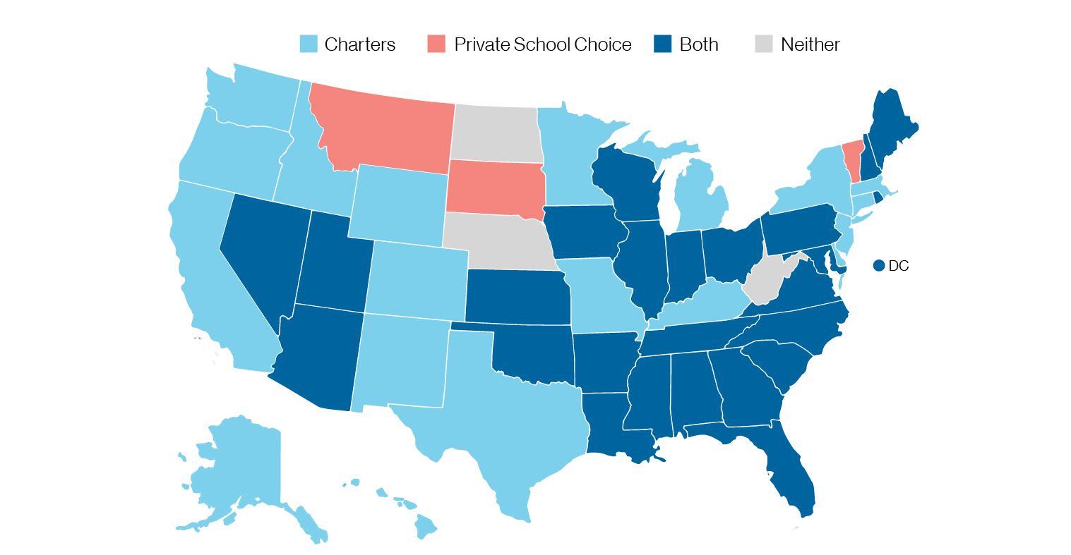 Graph: School state choice laws 2018