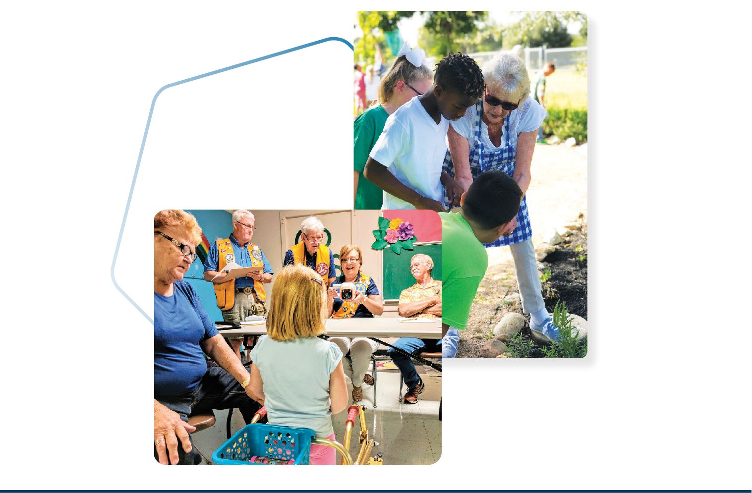 Image: Seniors working with children in a school