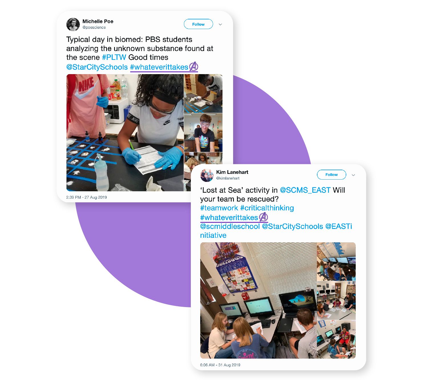 Image: Examples of tweets by Nike, with the caption,