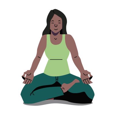 A woman in the lotus yoga position