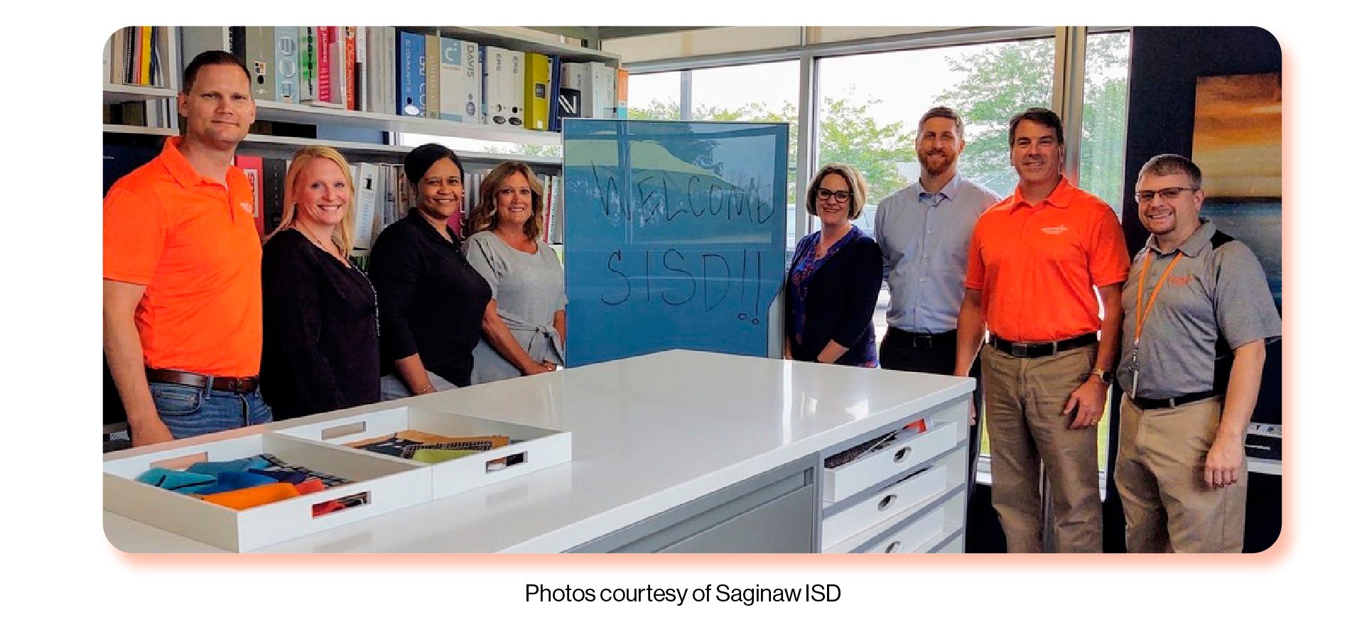 Image: A group photo of Dr. Collier and his team at Saginaw ISD.