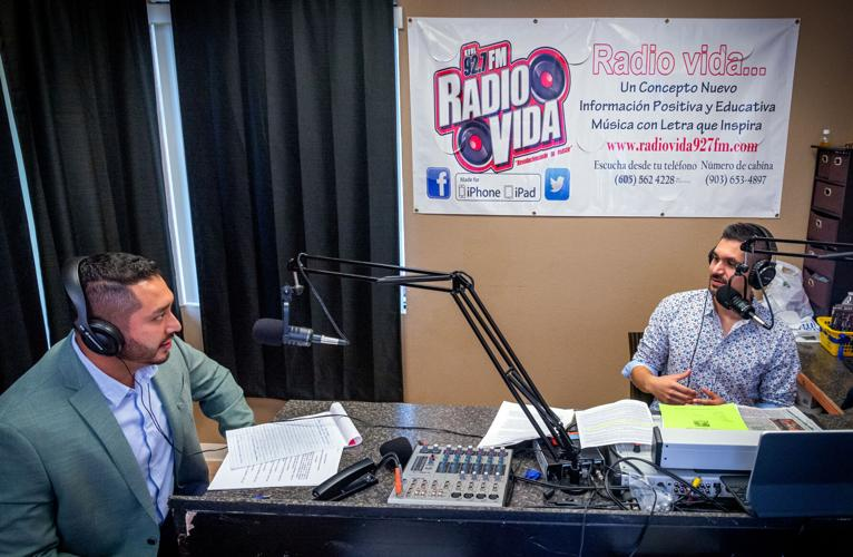 Rojas with guest in the recording studio for LOBO Live