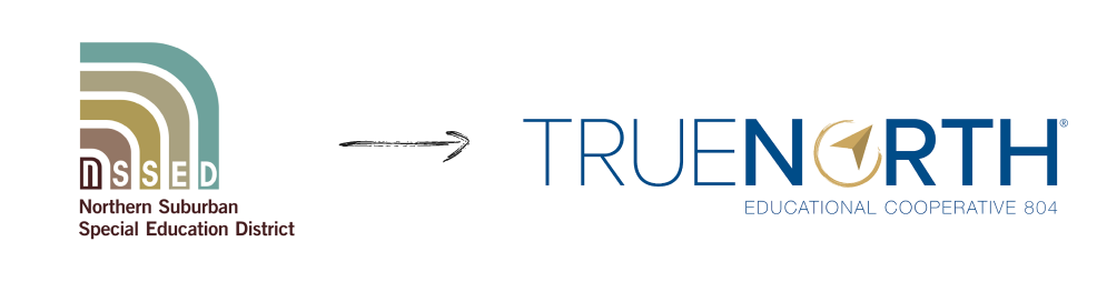Image of TrueNorth Educational Cooperative's old logo and new logo side-by-side