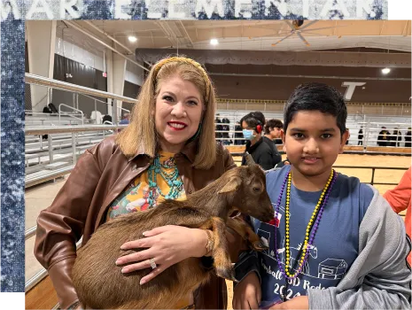 Salazar-Zamora with a student during a 4H event.