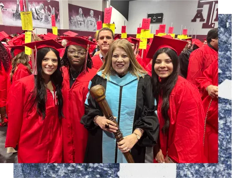 Salazar-Zamora with a new graduates.