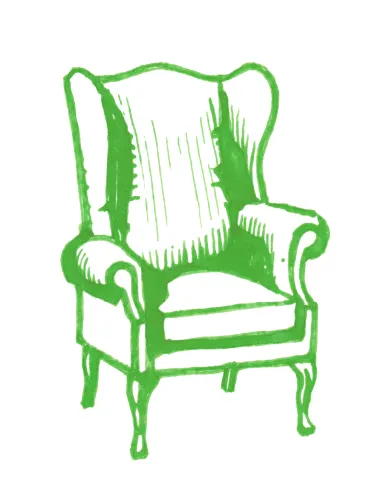 Lime Green Chair Drawn in Marker