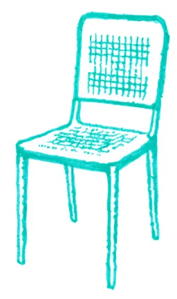 Turquoise Chair Drawn in Marker