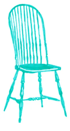 Orange Chairs Stacked up, Drawn in Marker